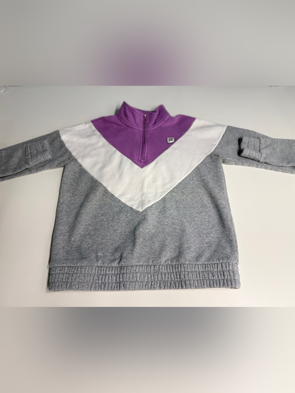 Fila Women’s Colorblock Quarter-Zip Pullover - Purple White Gray